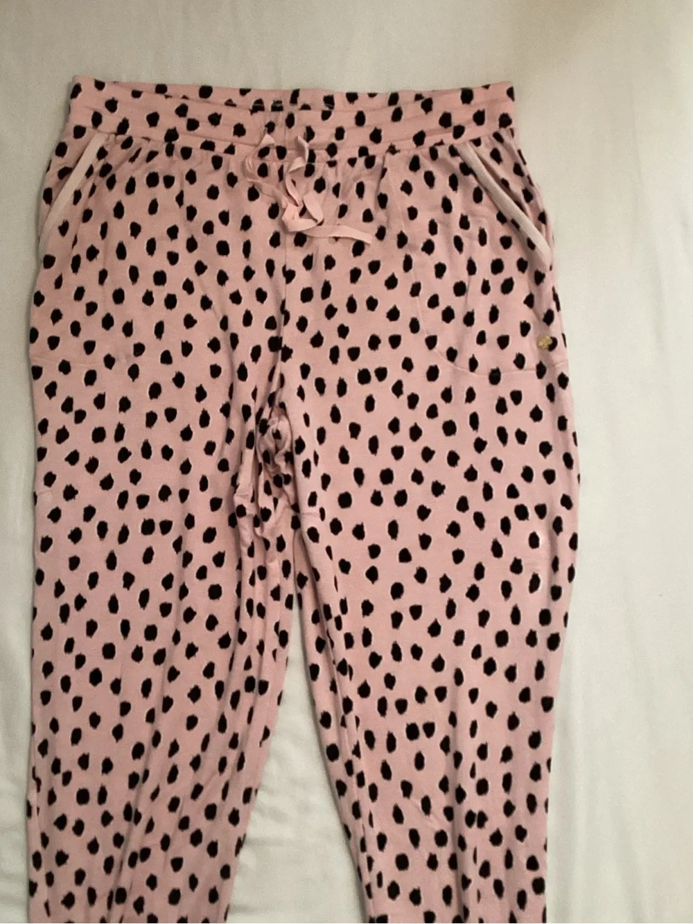 Kate Spade New York Ladies Pink Black Pull On Sleep PJ Lounge Pants Size M